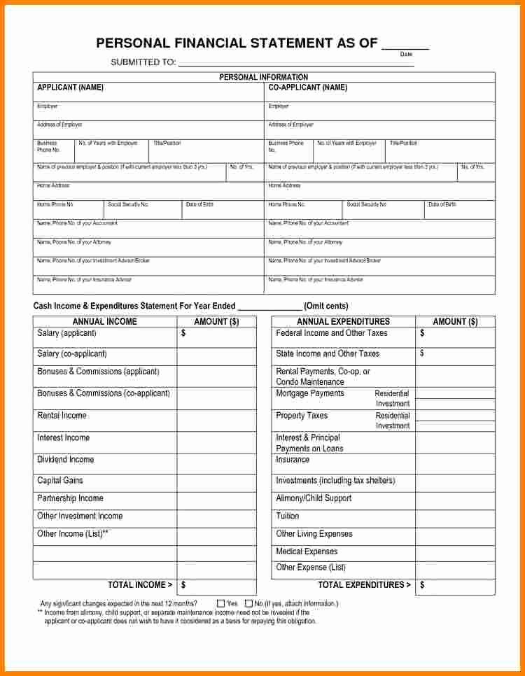 Financial Statements Excel Template Awesome 8 Personal Financial Statement Template Excel