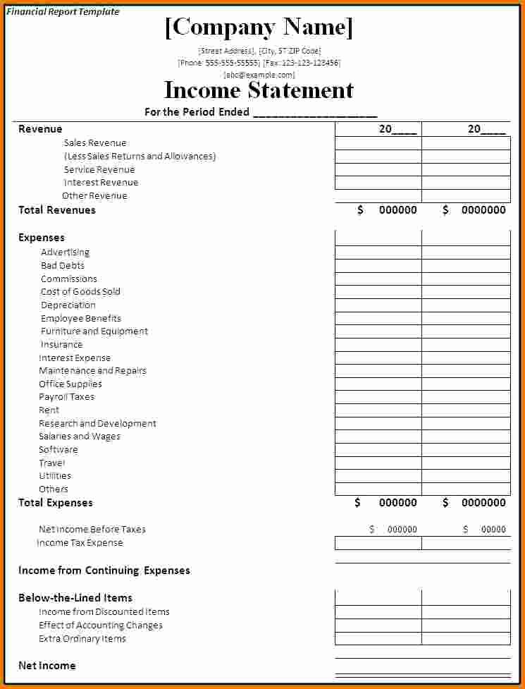 Financial Statements Excel Template Fresh 12 Financial Report Example