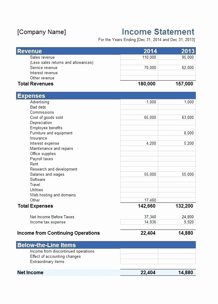 Financial Statements Excel Template Luxury Pro Financial Statements Example Excel Spreadsheet forma