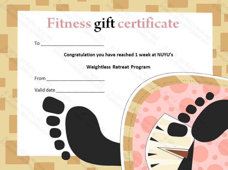 Fitness Gift Certificate Template Best Of Weight Loss Fitness Classes Gift Certificate Template