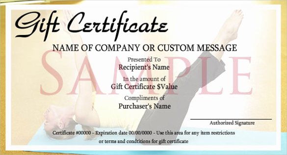 Fitness Gift Certificate Template Elegant Fitness Gift Certificate Templates – 7 Free Word Pdf