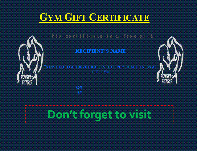 Fitness Gift Certificate Template Elegant Gift Certificate Template