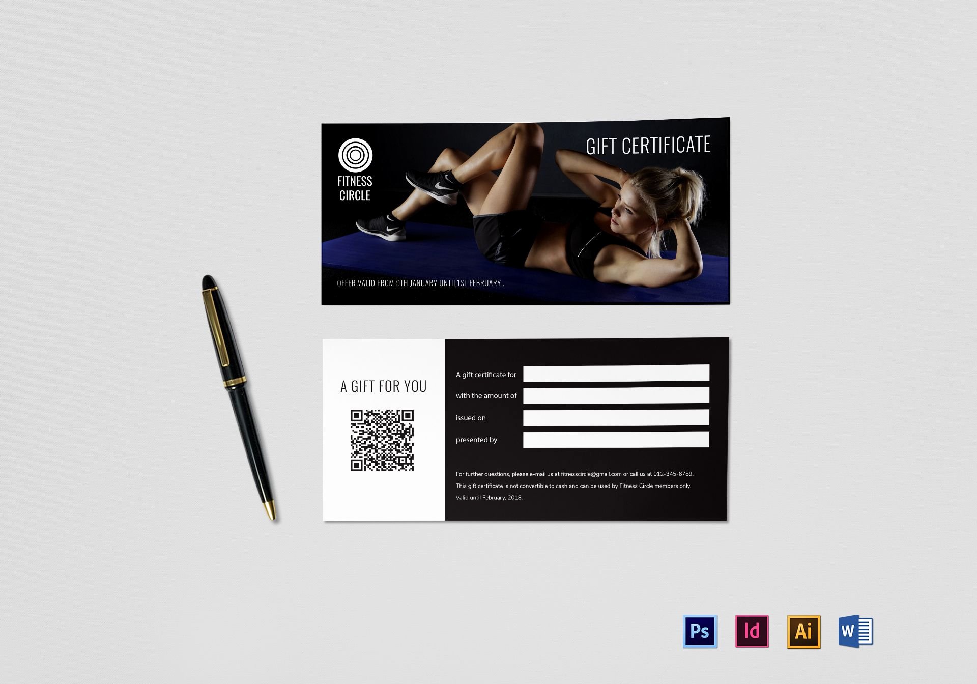 Fitness Gift Certificate Template New Fitness Gift Certificate Design Template In Psd Word
