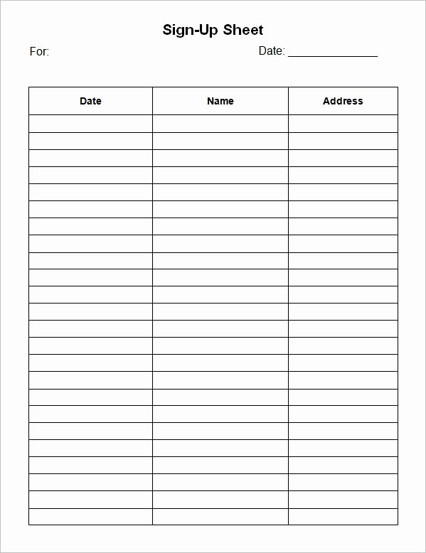 Food Sign Up Sheet Template Best Of Sign Up Sheet Template 7 Free Download for Word Pdf