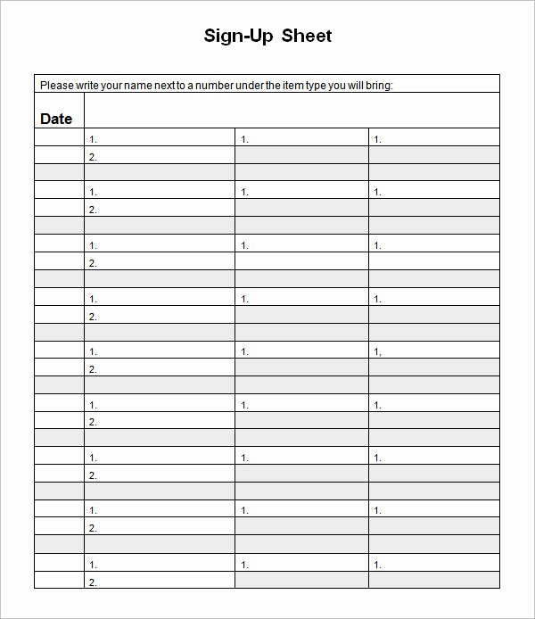 Food Sign Up Sheet Template Fresh 23 Sample Sign Up Sheet Templates – Pdf Word Pages