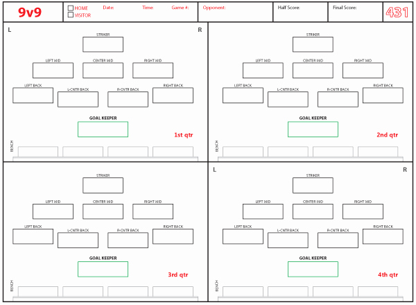 Football Depth Chart Template Excel Elegant soccer formation Lineup Sheet V Football Depth Chart