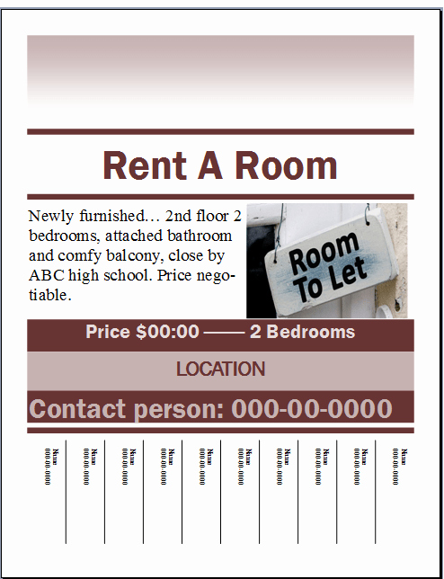 For Rent Flyer Template Free Best Of Rent A Room Flyer Templ and Real Estate Business Flyer