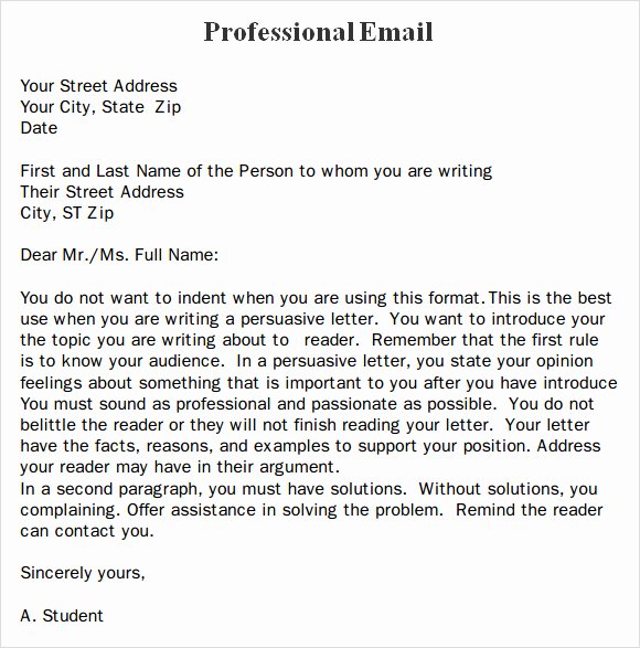 Formal E Mail Template Awesome Professional Email format Templates