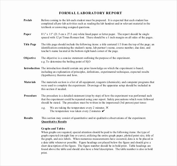 Formal Lab Report Template Awesome 15 Laboratory Report Templates Free Pdf Ms Word