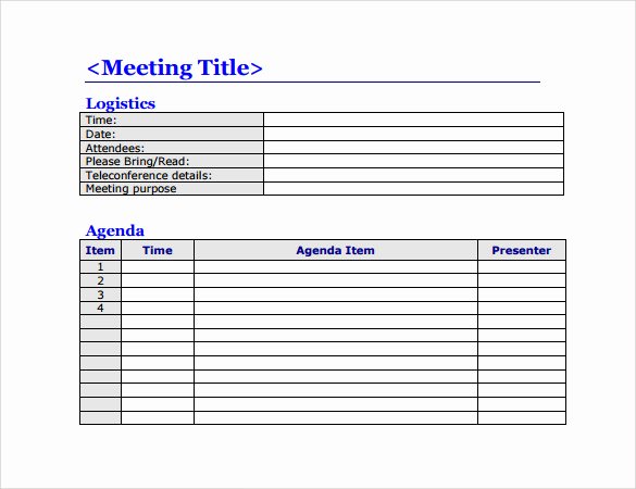 Formal Meeting Agenda Template Fresh 50 Meeting Agenda Templates Pdf Doc