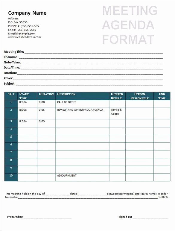 Formal Meeting Agenda Template Lovely 6 Meeting Outline Templates Doc Pdf