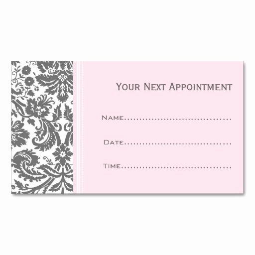 Free Appointment Card Template Best Of Pink Grey Damask Salon Appointment Cards