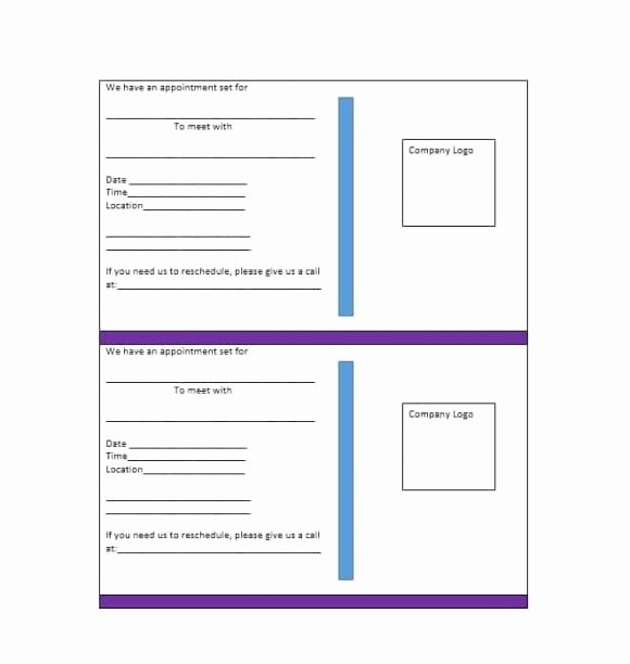 Free Appointment Card Template Lovely 40 Appointment Cards Templates &amp; Appointment Reminders