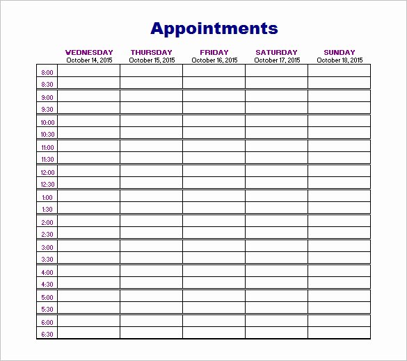Free Appointment Schedule Template Elegant Appointment Scheduling Template