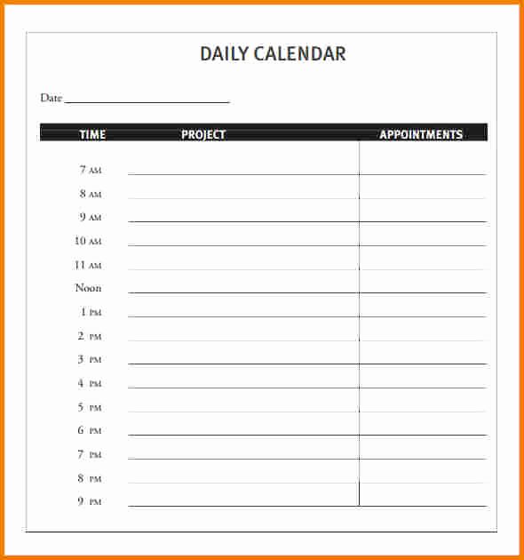 Free Appointment Schedule Template Unique Daily Calendar Template