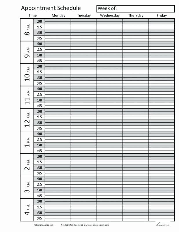 Free Appointment Schedule Template Unique Spreadsheet Templates Appointment Scheduling Template