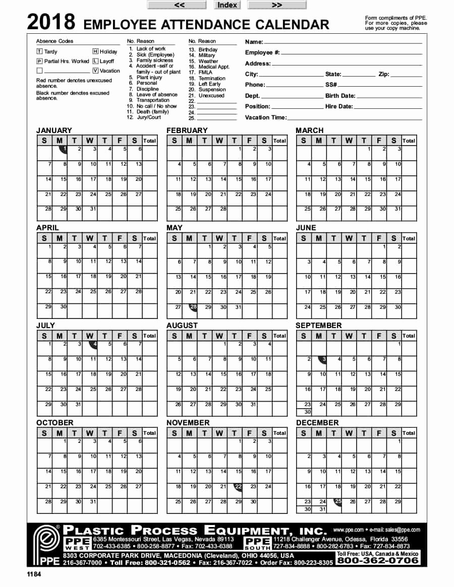 Free attendance Tracker Template Awesome 40 Free attendance Tracker Templates [employee Student