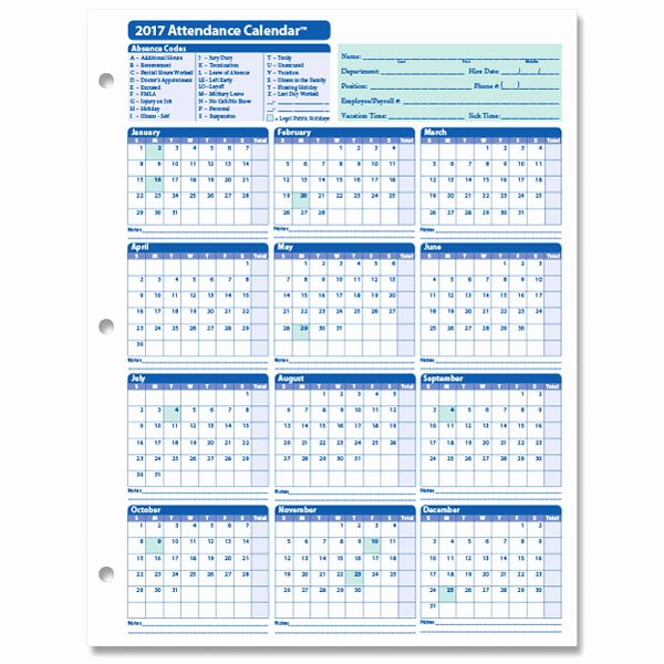 Free attendance Tracker Template Awesome Monthly Employee attendance Calendar Sheets Blank forms