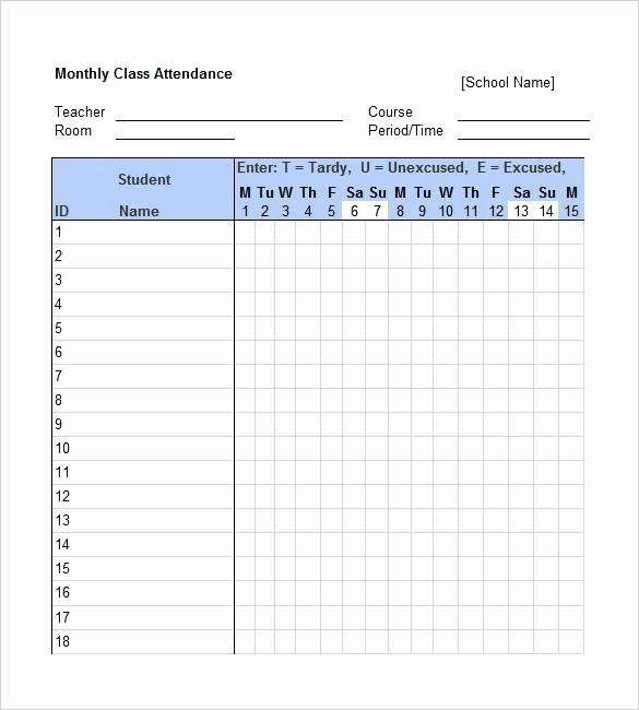 Free attendance Tracker Template Beautiful Free attendance Tracking forms Excel Sheet Template