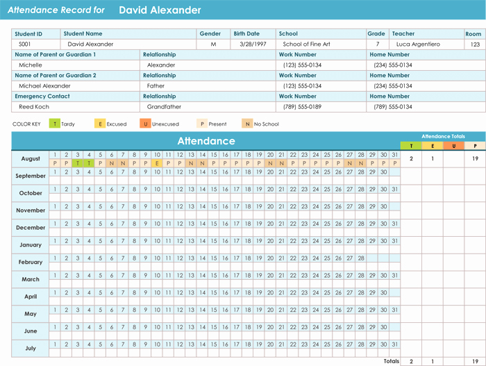 Free attendance Tracker Template Best Of attendance Tracking Templates 6 Excel Trackers and Calendars