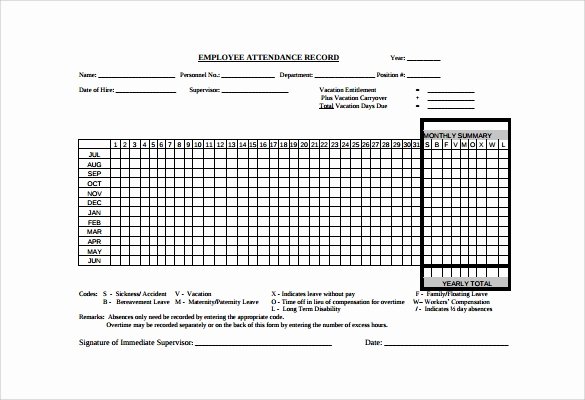 Free attendance Tracker Template Fresh 10 attendance Tracking Samples Examples Templates