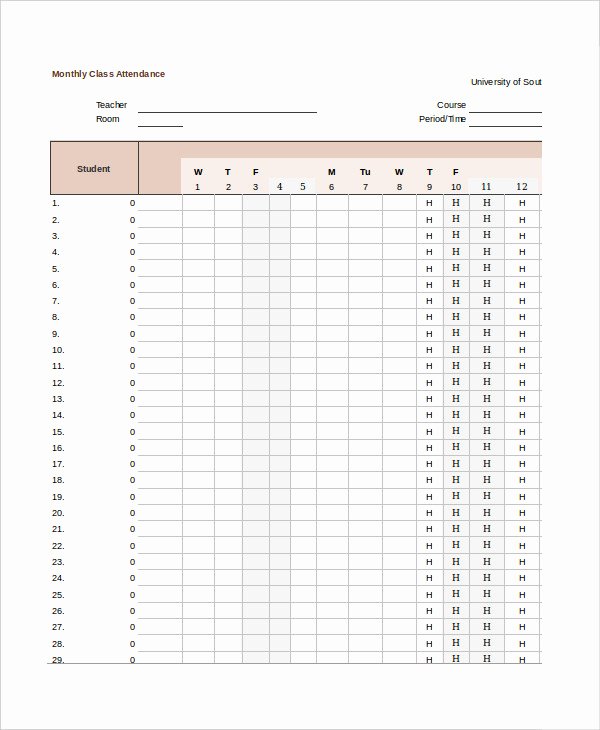 Free attendance Tracker Template Luxury Excel Spreadsheet Example 13 Free Excel Documents