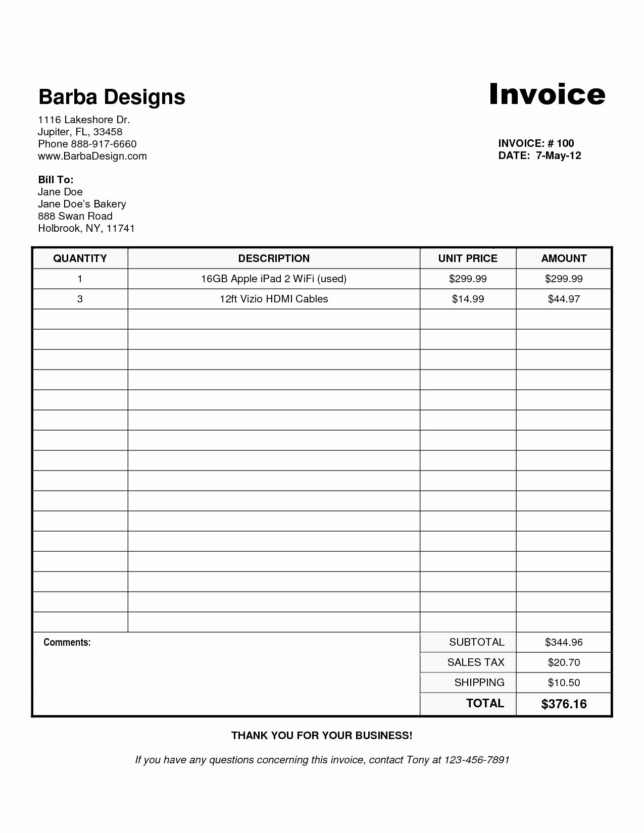 Free Billing Invoice Template Awesome Invoice Free Template Invoice Template Ideas