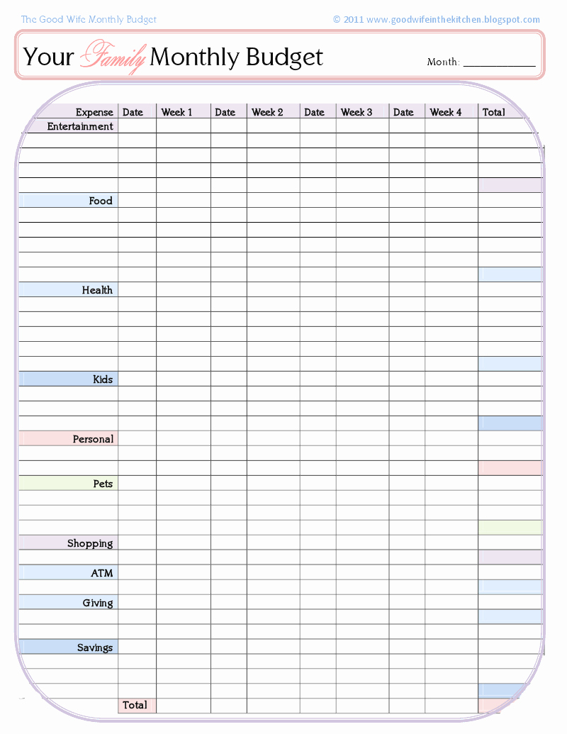 Free Business Budget Template Unique Monthly Bud Template the Good Wife