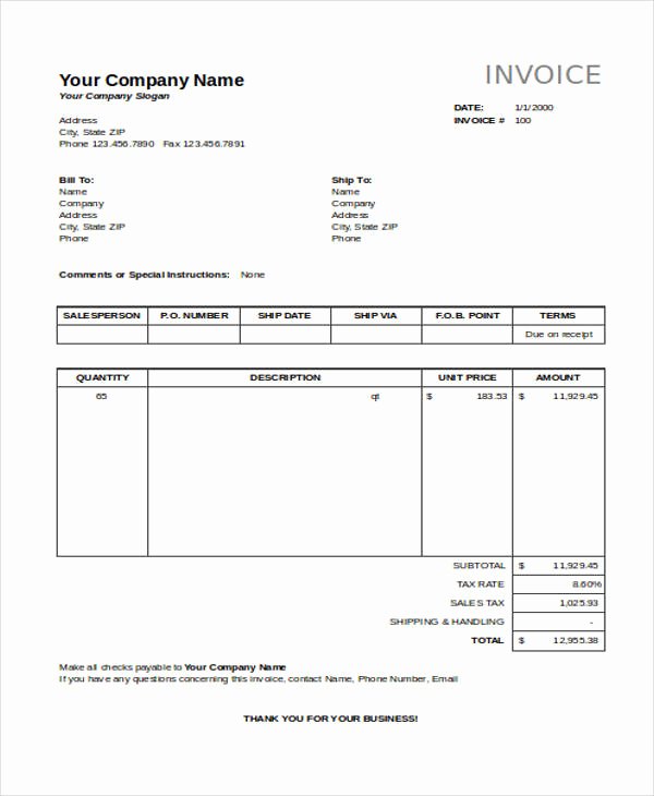 Free Business Invoice Template Awesome Small Business Invoice Template 7 Free Word Pdf format