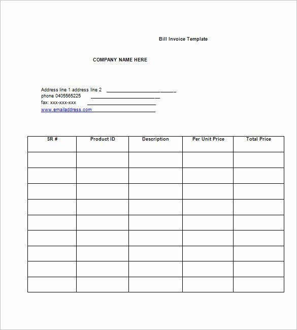 Free Business Invoice Template Best Of Billing Invoice Template 7 Free Printable Word Excel