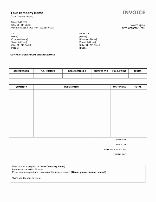 Free Business Invoice Template Best Of Free Invoice Templates for Word Excel Open Fice