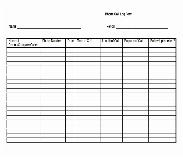 Free Call Log Template Elegant Log Templates – 15 Free Word Excel Pdf Documents