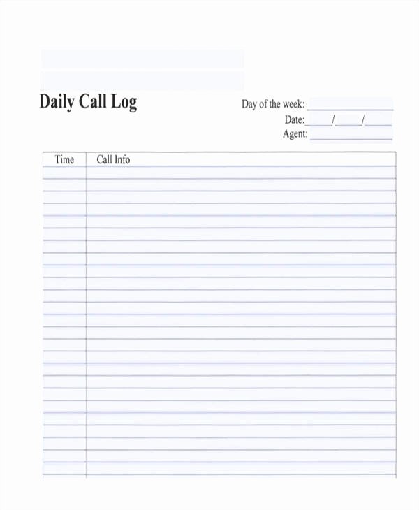 Free Call Log Template Unique 17 Call Log Templates In Pdf