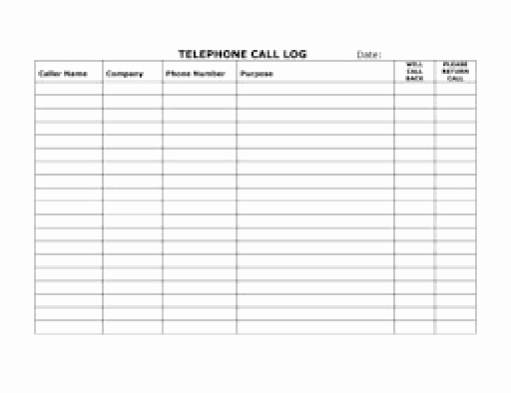 Free Call Log Template Unique top 5 Resources to Get Free Call Log Templates Word