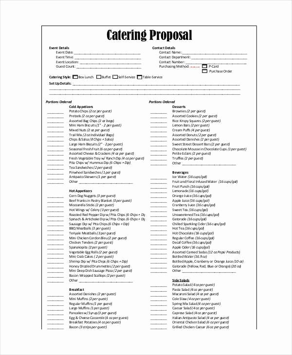 Free Catering Contract Template Best Of 35 Proposal Samples &amp; Templates
