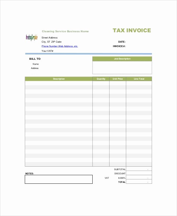 Free Cleaning Invoice Template Inspirational 7 Sample Service Invoice Templates