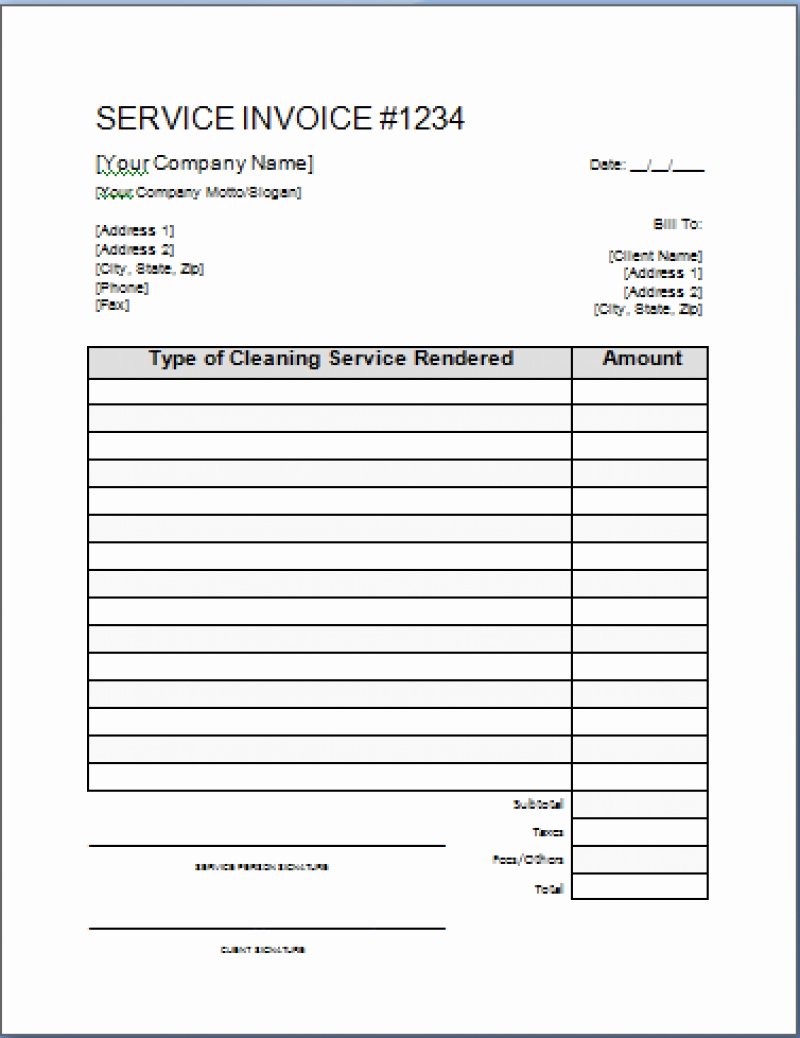 Free Cleaning Invoice Template Luxury Cleaning Invoice Template Invoice Template Ideas