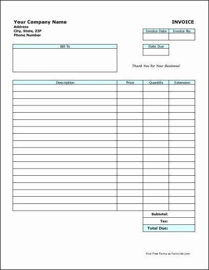 Free Commercial Invoice Template Elegant Download form Free Invoice Template