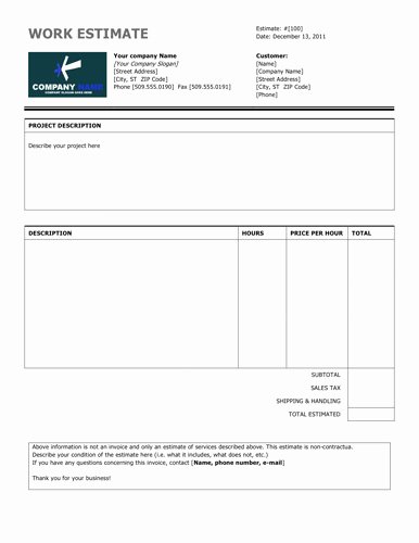 Free Construction Bid Template Lovely Construction Estimate Template 2016