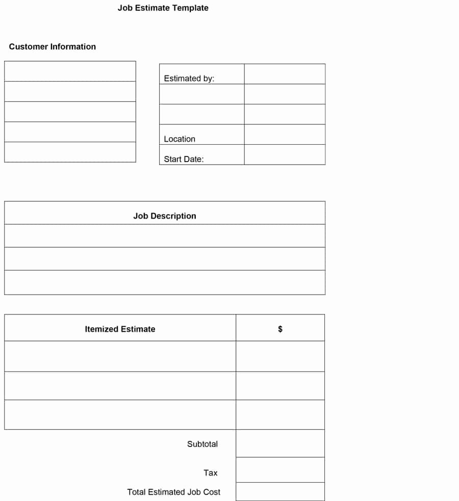 Free Construction Estimate Template Best Of 44 Free Estimate Template forms [construction Repair