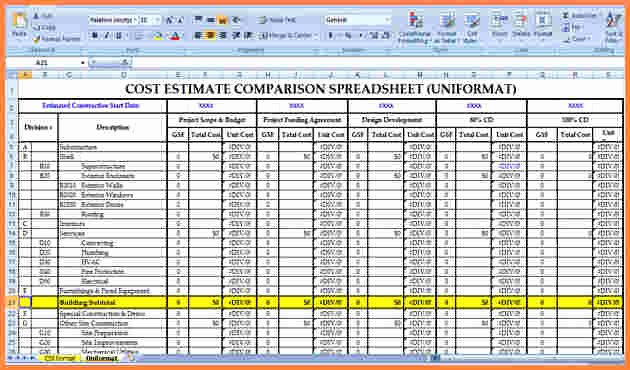 Free Construction Estimate Template Excel Best Of 9 Building Construction Estimate Spreadsheet Excel