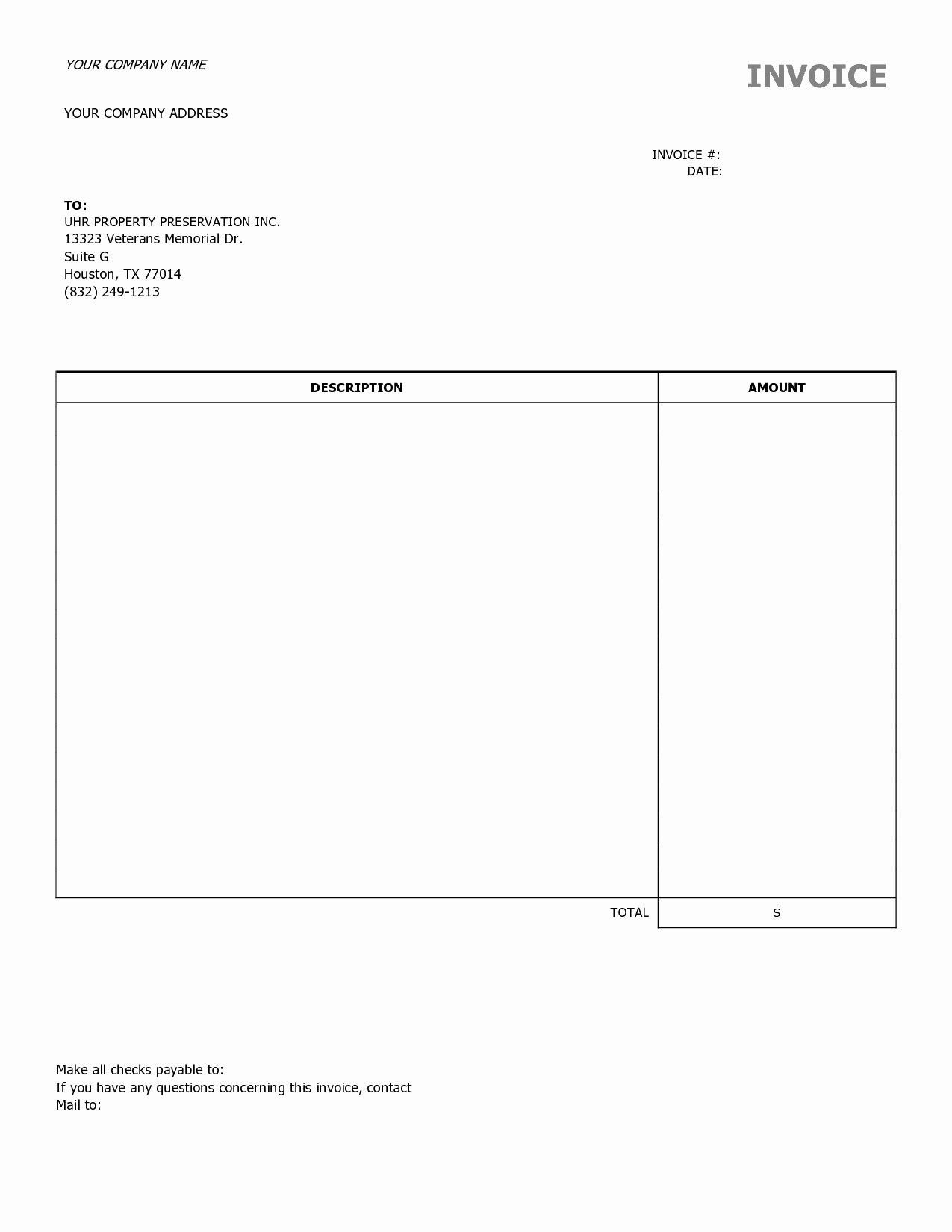 Free Contractor Invoice Template Inspirational Free Printable Contractor Invoice