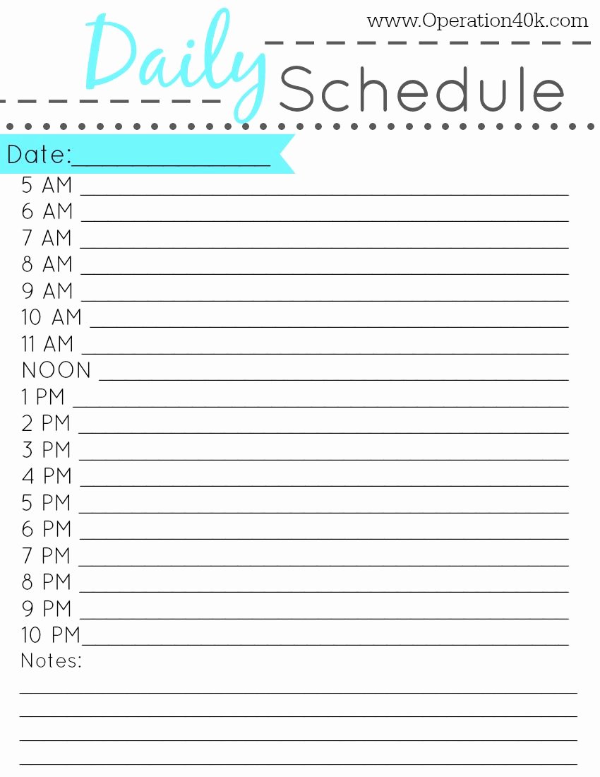 Free Daily Schedule Template Fresh Free Printable Daily Schedule Tips Pinterest