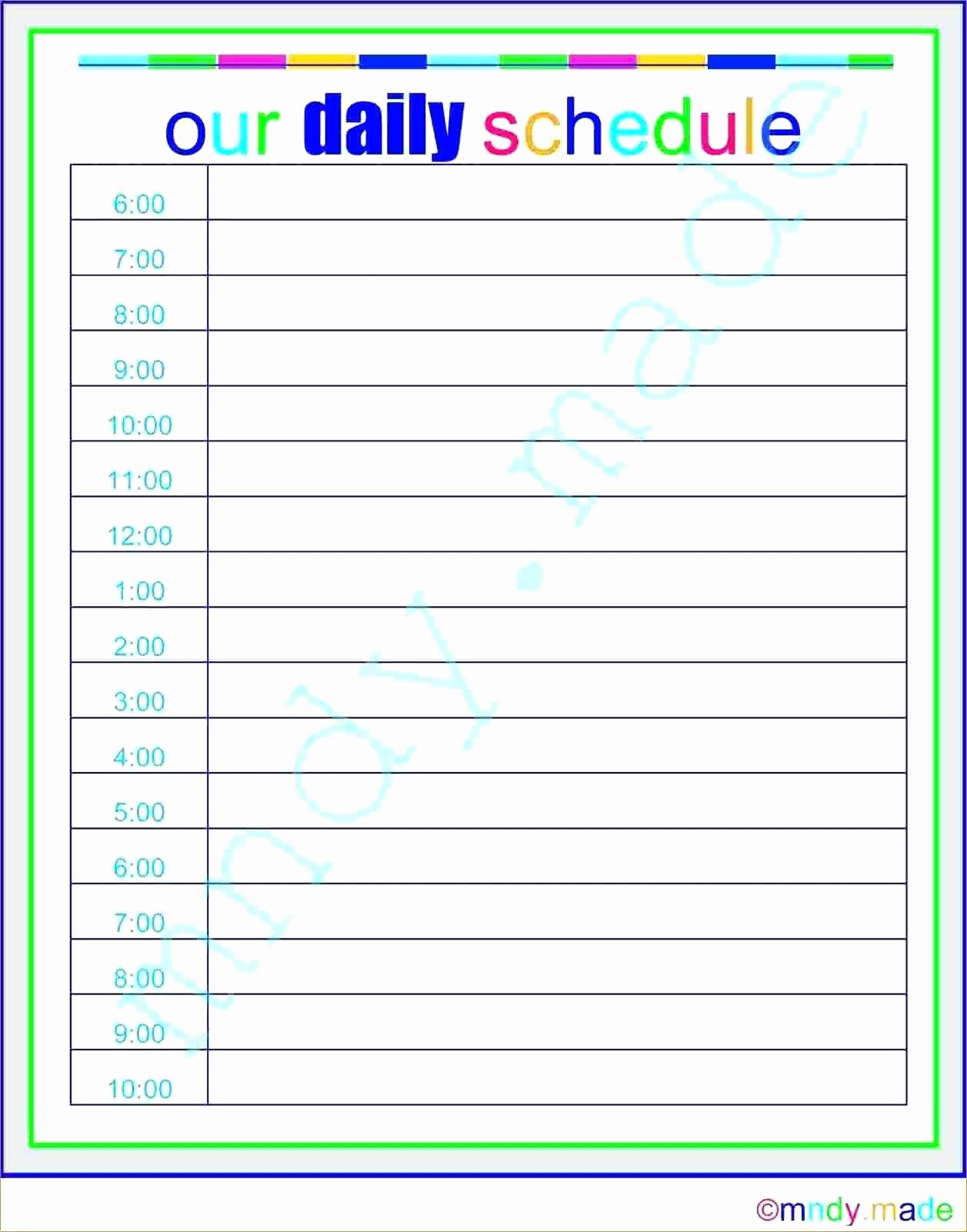 Free Daily Schedule Template Lovely Contemporary Daily Routine Template Inspiration Simple
