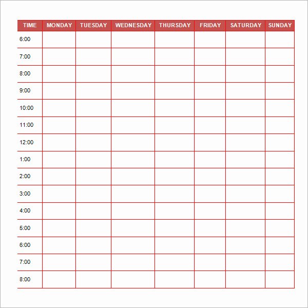 Free Daily Schedule Template New 23 Printable Daily Schedule Templates Pdf Excel Word