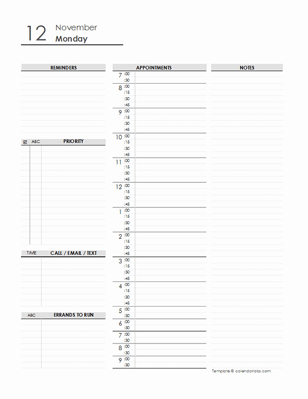 Free Daily Schedule Template Unique Daily Schedule Planner Template Free Printable Templates
