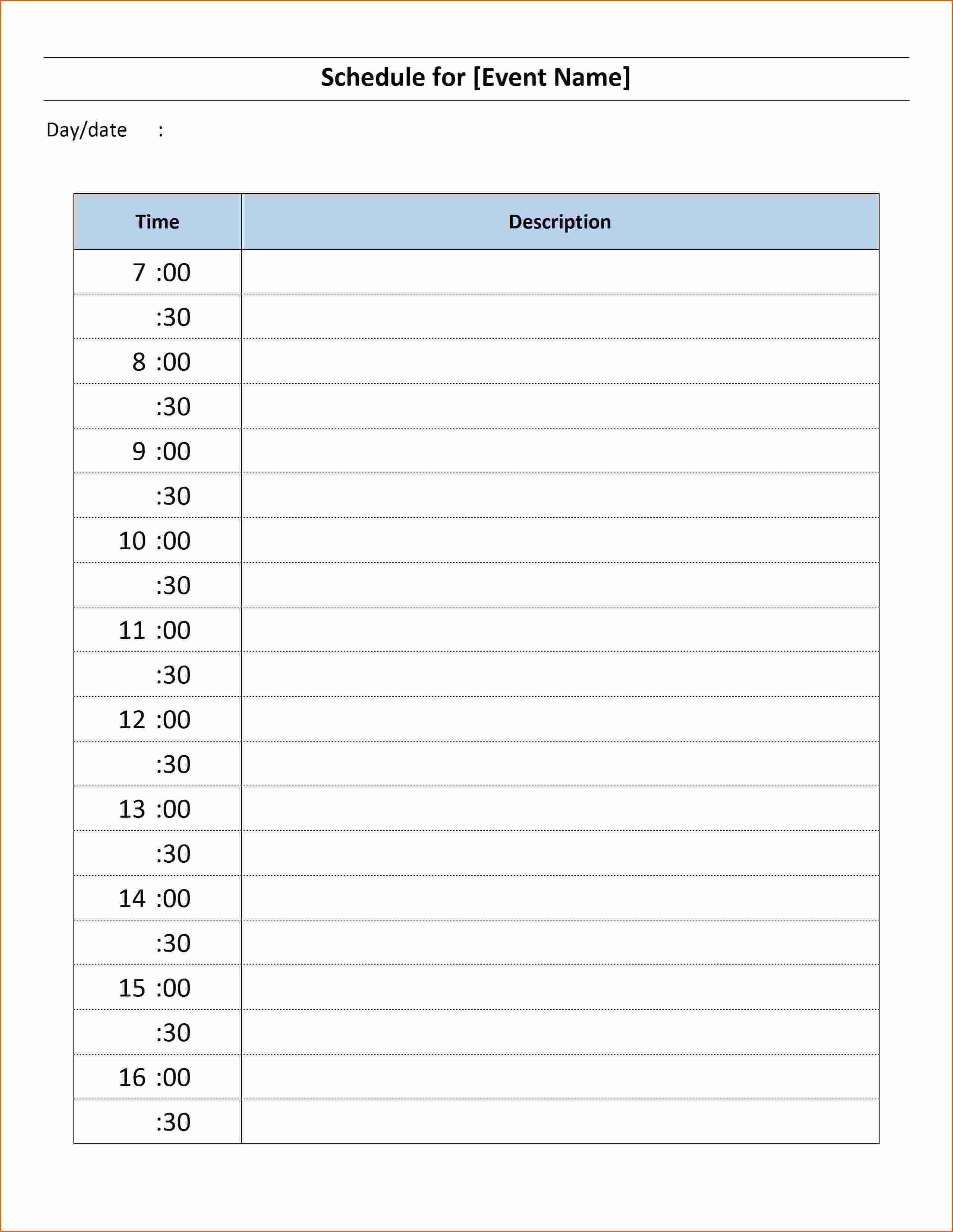 Free Daily Schedule Template Unique Daily Schedule Template Word On Daily Schedule Worksheet