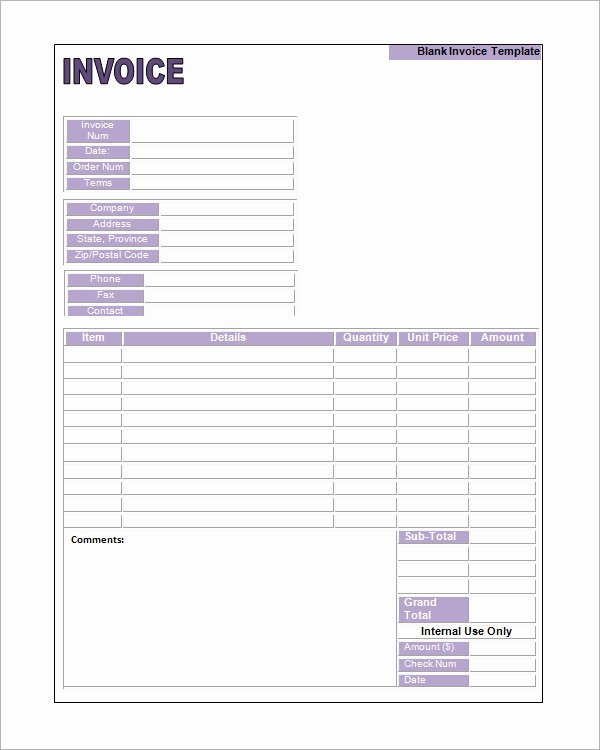 Free Downloadable Invoice Template Fresh Printable Invoice Template