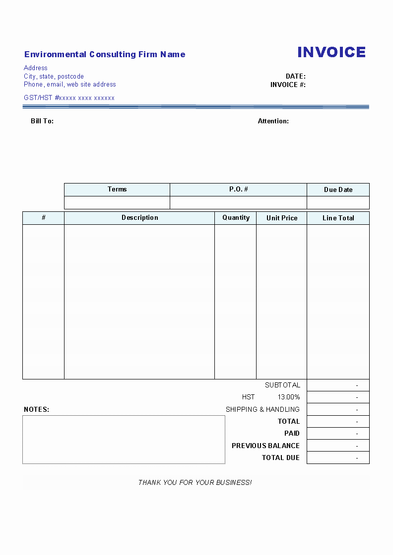 Free Downloadable Invoice Template Luxury Blank Invoices Invoice Design Inspiration