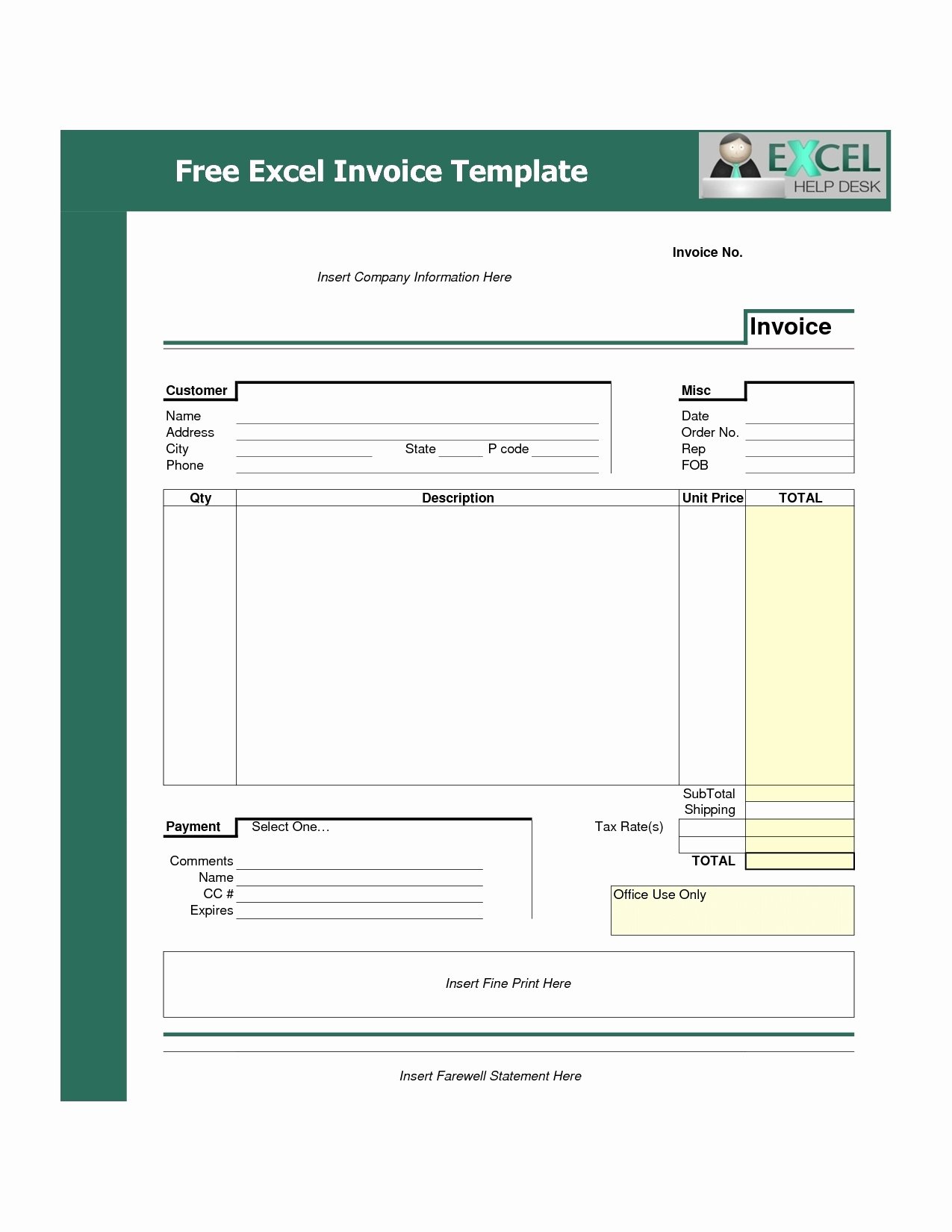 Free Downloadable Invoice Template Luxury Invoice Template Free Download Excel Invoice Template Ideas